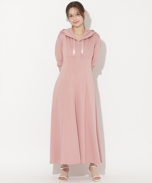 【完売品】ウィルセレクション ハイウエスト切替パーカーワンピース サックス WILLSELECTION（ウィルセレクション） ワンピース 「5/14(thu)新発売
