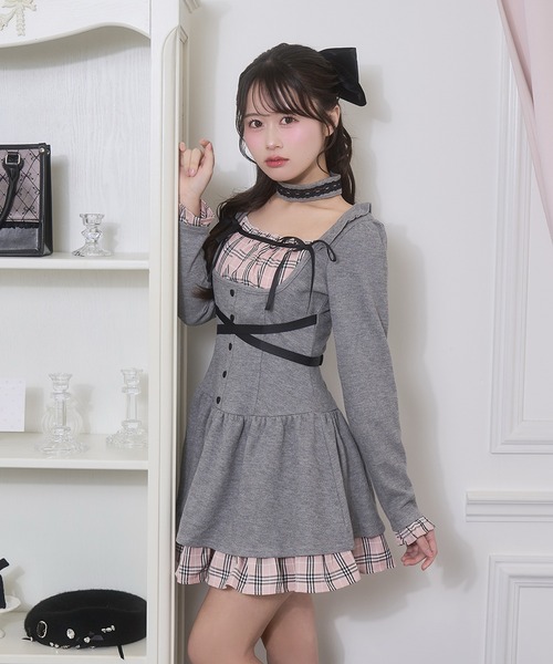 「Honey Cinnamon」 長袖ワンピース FREE ブラック レディース_画像5