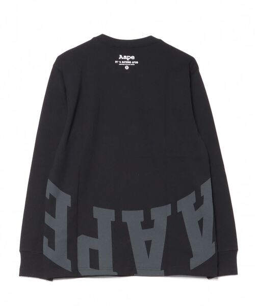 「AAPE BY A BATHING APE」 長袖Tシャツ X-LARGE ブラック メンズ_画像3