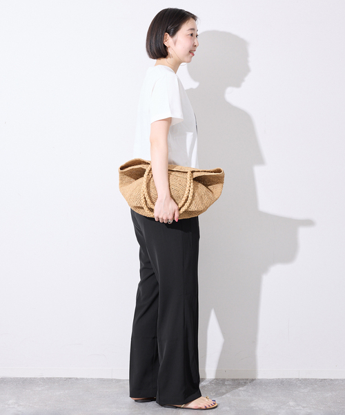 ワイドパンツ パンツ 「WEB限定/4サイズ展開/追加」ピンタックセミフレアパンツ レディースの画像