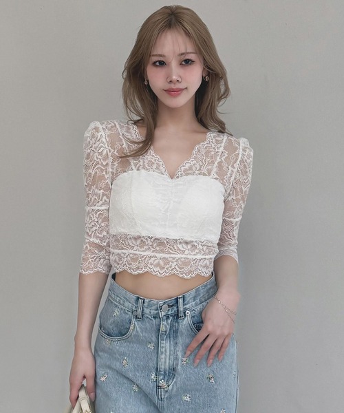 ROYAL PARTY（ロイヤルパーティー） tシャツ カップ付レーストップス