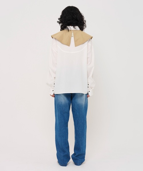 「TINA:JOJUN」 長袖シャツ M ブルー レディース_画像4