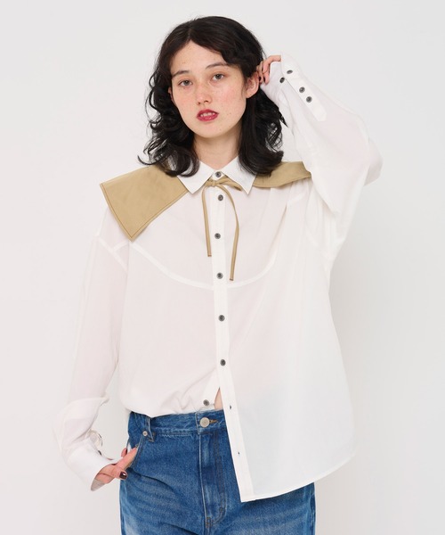 「TINA:JOJUN」 長袖シャツ M ブルー レディース_画像6