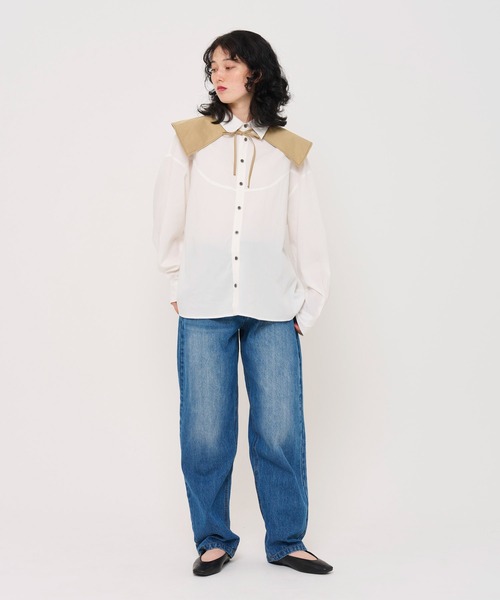「TINA:JOJUN」 長袖シャツ M ブルー レディース_画像9