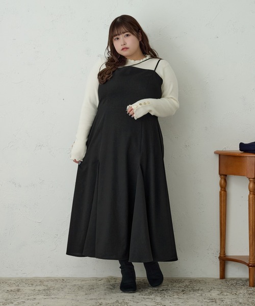 「Louiosy」 キャミソールワンピース 3L ブルー系その他 レディース_画像3