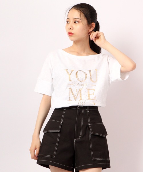 tシャツ 箔プリントTシャツ レディース