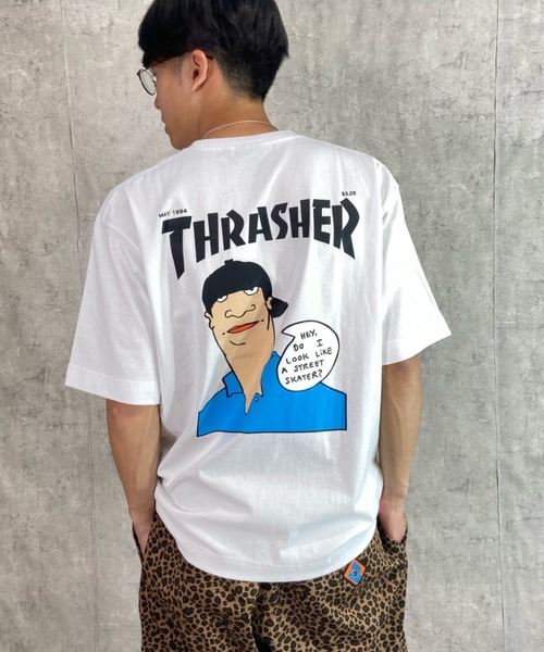 スラッシャー×パラ コラボTシャツ Lサイズ Parra THRASHER 新品 THRASHER × Parra Hurricane S/S Tee (WHITE) スラッシャー
