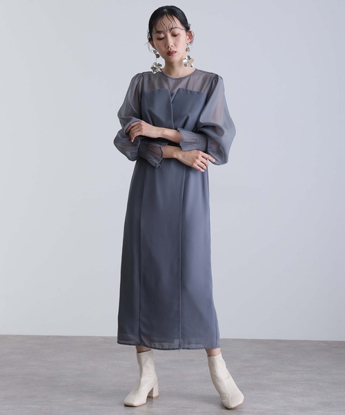 タグ付き✨atlo ビスチェ風　オケージョンドレス　ワンピース　長袖　XL タグ付き✨atlo ビスチェ風 オケージョンドレス ワンピース 長袖 XL