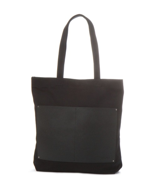 LAKOLE（ラコレ） トートバッグ フェイクレザーポケットキャンバス