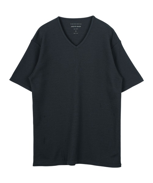 JIGGYS SHOP（ジギーズショップ） tシャツ ワッフルVネック半袖Tシャツ