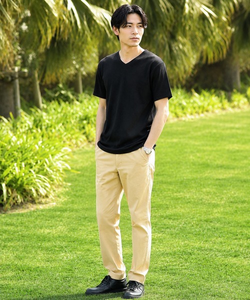 即完BELVEVワッフルTシャツ Mサイズ サーマル JIGGYS SHOP（ジギーズショップ） tシャツ ワッフルサーマル Vネック