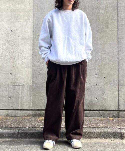 SUPERTHANKS トレーナー スウェット 無地ワンポイント裏起毛クルー 