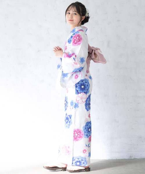 SOUBIEN 夏を彩るレディース浴衣2点セット （浴衣＋帯） セール】夏を彩るレディース浴衣2点セット （浴衣＋帯）（浴衣