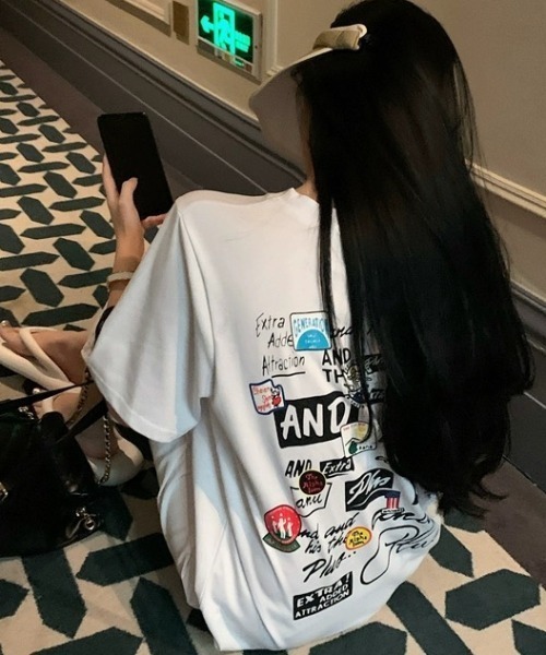 ワンピース SheenaM SHEENA ワンピース MIXロゴプリントTシャツワンピース