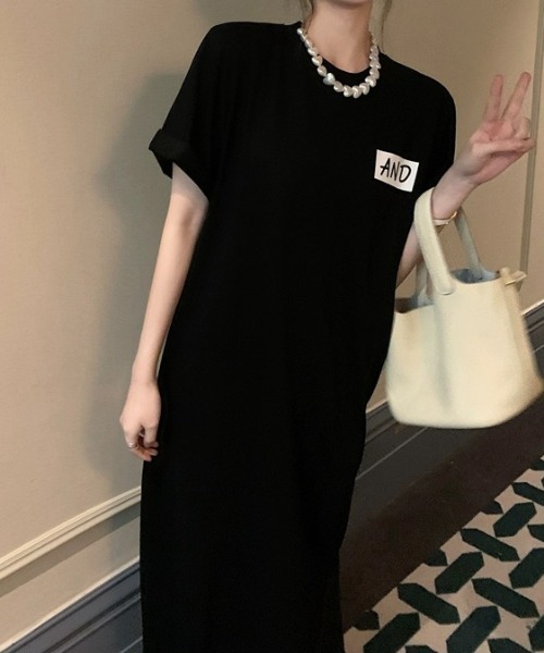 ワンピース SheenaM SHEENA ワンピース MIXロゴプリントTシャツワンピース