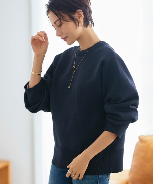 RUIRUE BOUTIQUE ニット セーター 前後2way ｜ パール釦スポン