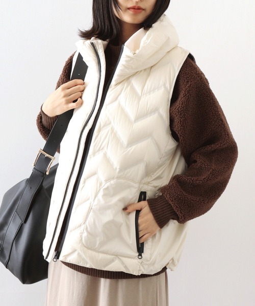 ダウンベスト ベスト A.N.L シームレスダウンベスト レディース