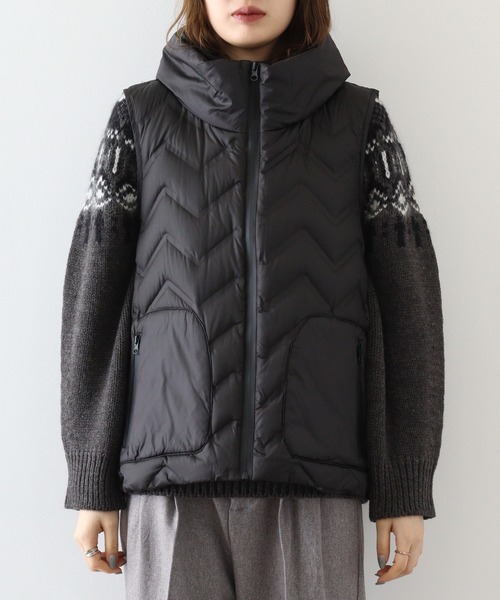 ダウンベスト ベスト A.N.L シームレスダウンベスト レディース