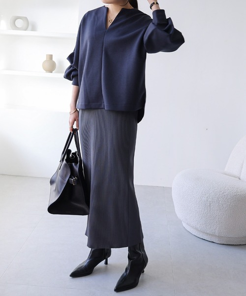 evernavy ダンボールキーネックプルオーバー レディース : ZOZOTOWN