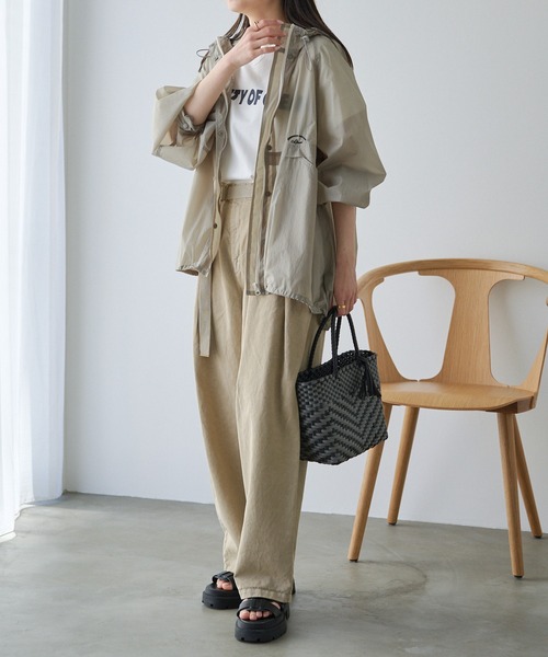 pual ce cin パンツ ベルト付きタックパンツ レディース