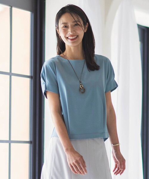 tシャツ 「接触冷感」コットンスムース 刺繍スリーブ カットソー レディース J.PRESS tシャツ 「接触冷感」コットンスムース フレンチ