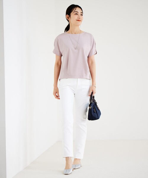 tシャツ 「接触冷感」コットンスムース フレンチスリーブ カットソー レディース J.PRESS tシャツ 「接触冷感」コットンスムース フレンチ