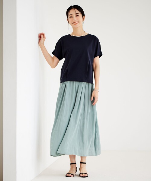 tシャツ 「接触冷感」コットンスムース フレンチスリーブ カットソー レディース J.PRESS tシャツ 「接触冷感」コットンスムース フレンチ