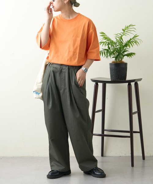 新作*LV*ポケットロゴ 半袖コットン クルーネック Ｔシャツ Goodwear (グッドウェア) USAコットン ポケット クルーネック