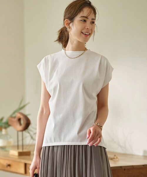 tシャツ 「UVケア・接触冷感」GIZAプレーティング天竺フレンチスリーブ Tシャツ レディース