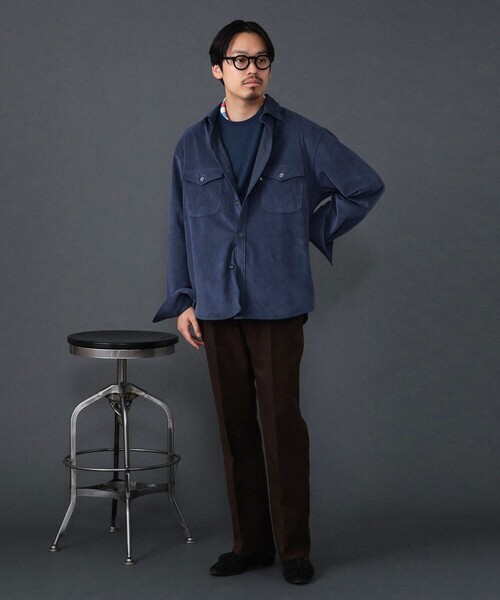 コロニークロージング　colony clothing　ビームス　スエード シャツ COLONY CLOTHING / 別注 ウルトラスエード ダブルポケット