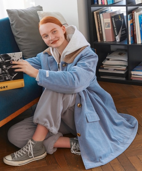 RUBY AND YOU ステンカラーコート コート コーデュロイボアコート  