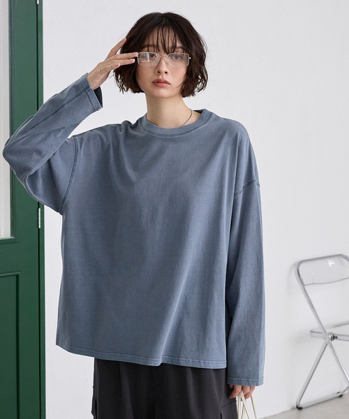 MONO-MART tシャツ Tシャツ ピグメントアウトシームビッグT