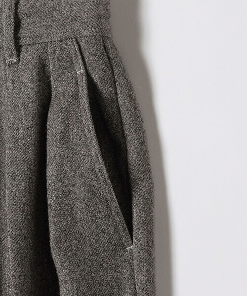 SHIPS any パンツ any:「洗濯機可能」ウールライク カーブ タック