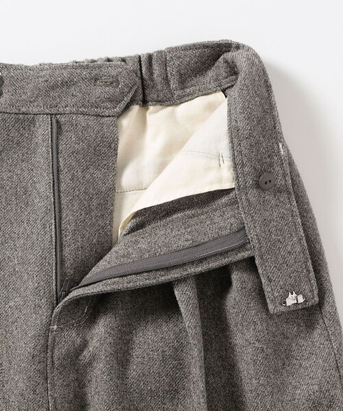 SHIPS any パンツ any:「洗濯機可能」ウールライク カーブ タック