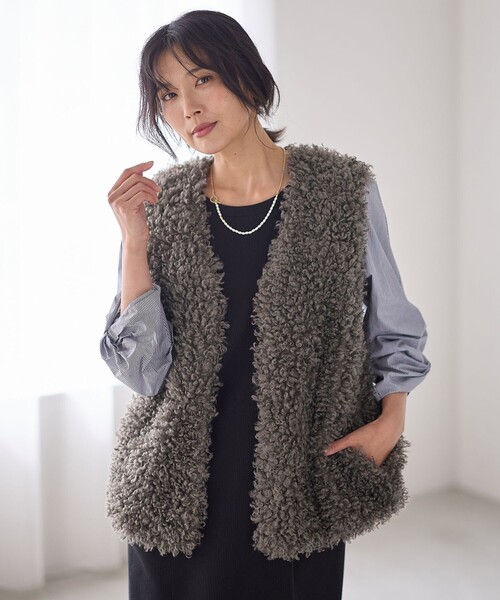 ベスト ジレ 「手洗い可」カールボアジレ レディース any FAM ベスト ジレ 「手洗い可」カールボアジレ レディース