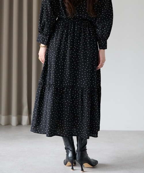 PREFERIR（プレフェリール） スカート ドットプリント ティアード