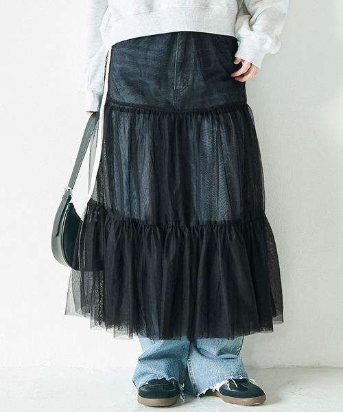 coca スカート チュールサイドラインスカート : ZOZOTOWN Yahoo