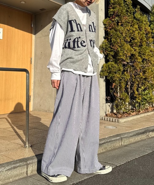 CIAOPANIC TYPY パンツ 「UNISEX」ヒッコリーボリュームパンツ