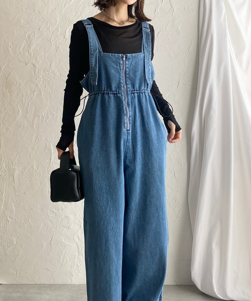 She's Closet サロペット オーバーオール フロントジップハイ