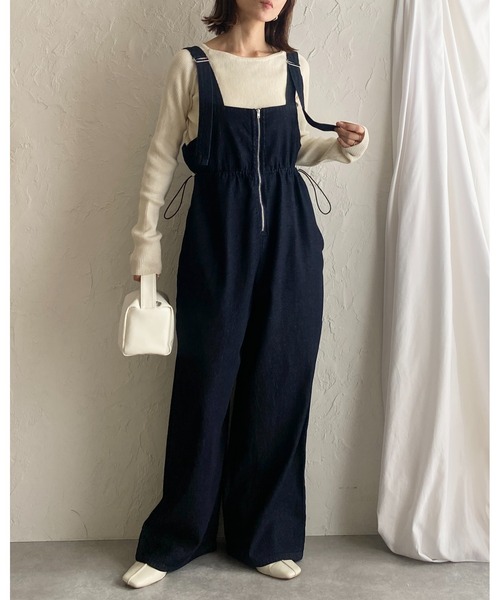 She's Closet サロペット オーバーオール フロントジップハイ