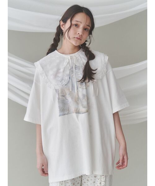 トップス ribbon tee merry jenny tシャツ cat ribbon big tee / キャットリボン