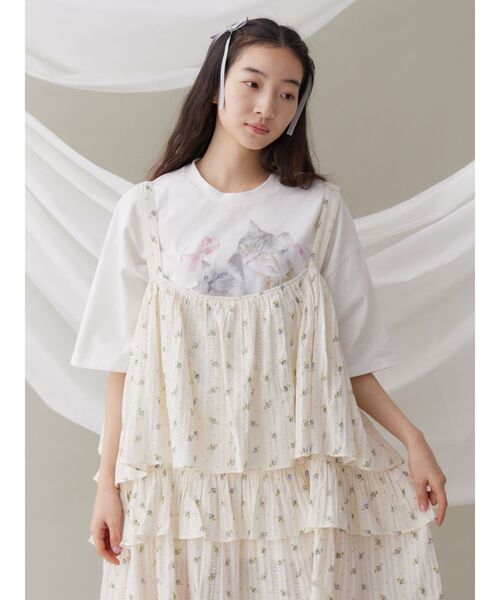 merry jenny tシャツ cat ribbon big tee / キャットリボン