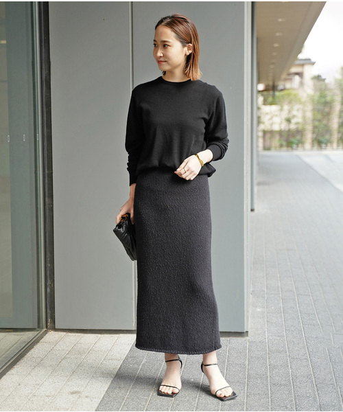 Deuxieme Classe（ドゥーズィエムクラス） 長袖ニット FREE ブラック