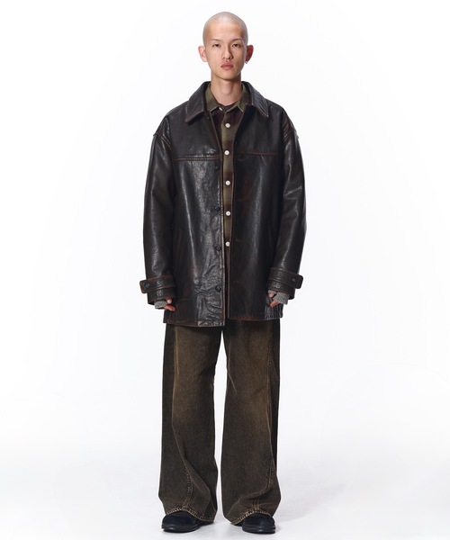 Jieda　レザーコート JieDa（ジエダ） ステンカラーコート コート LEATHER CAR COAT メンズ