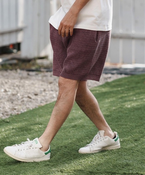CAMBIO パンツ mp13369-Pigment Waffle Knit Short Pants ニット