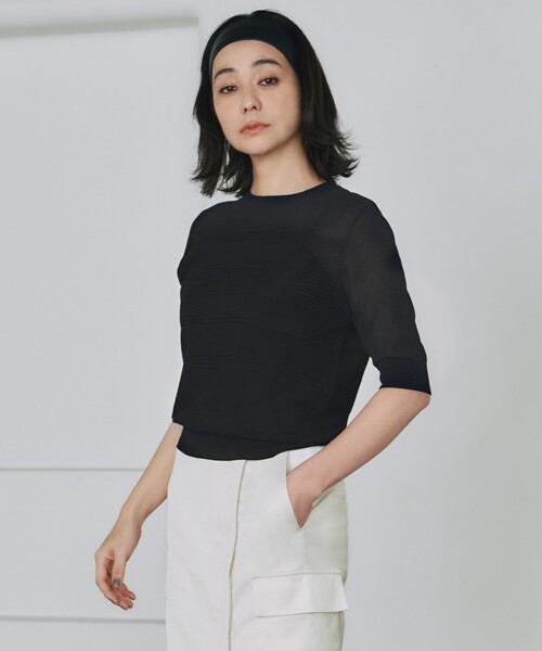 ニット セーター 「洗える」 レースパターン ニット レディース