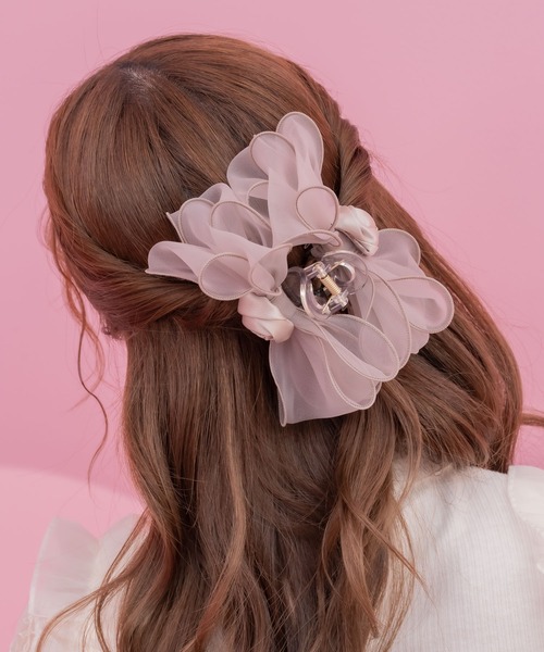 クチュールバイロジータ ヘアクリップ ローズリボンバンス