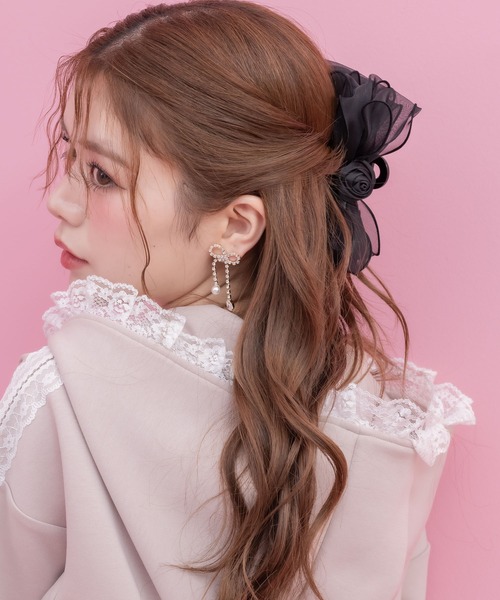 ●ヘアリボン　専用 クチュールバイロジータ ヘアクリップ ローズリボンバンス