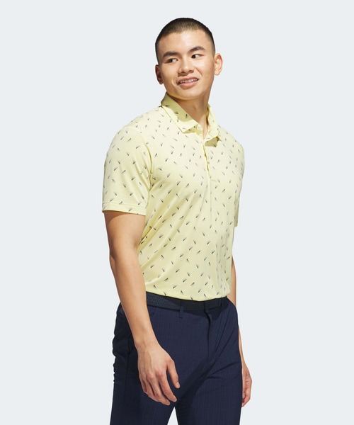 adidas（アディダス） ポロシャツ メッシュ総柄 半袖シャツ「adidas