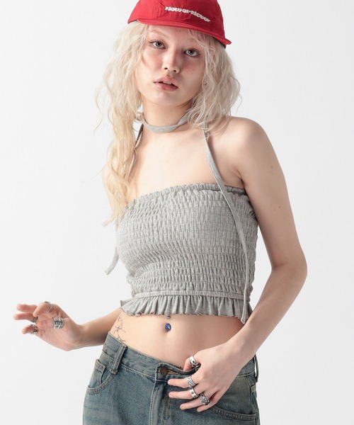 FOREVER21 チューブトップ ベアトップ 「2025SS」チョーカー付き